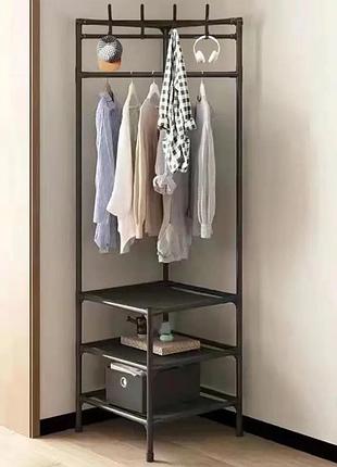 Кутова підлогова вішалка-стелаж corner rack ∙ стійка з поперечиною для вішалок до передпокою
