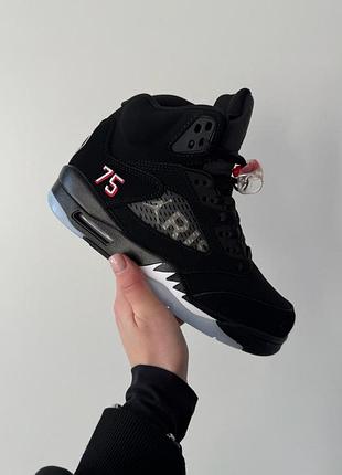 Кроссовки мужские nike air jordan 5 retro black/blue