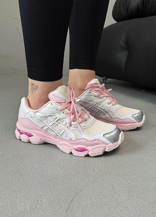😍 жіночі кросівки asics gel-nyc silver/pink