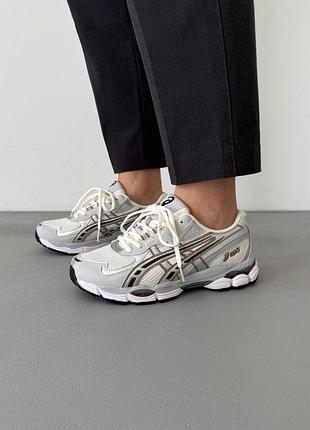 😍 жіночі кросівки asics gel-nyc 2055 cream/pure silver