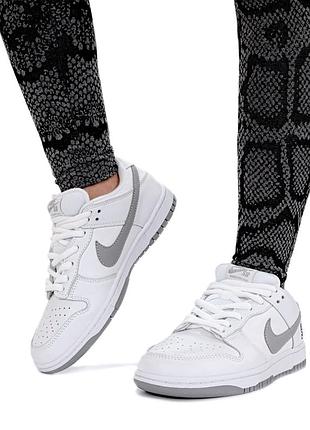 Кроссовки nike sb dunk low supreme 94 white grey арт 15570