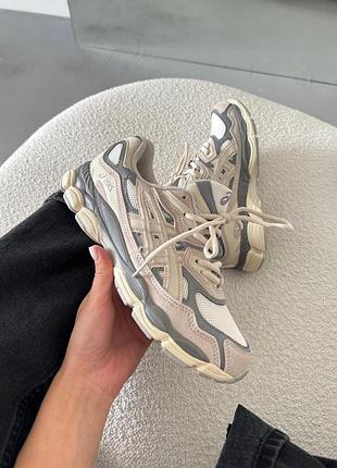 😍 жіночі кросівки asics gel-nyc grey/beige