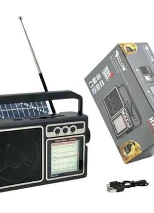 Радиоприемник golon rx-bt319s solar с bluetooth, usb, tf-картой и солнечной панелью 5 вт