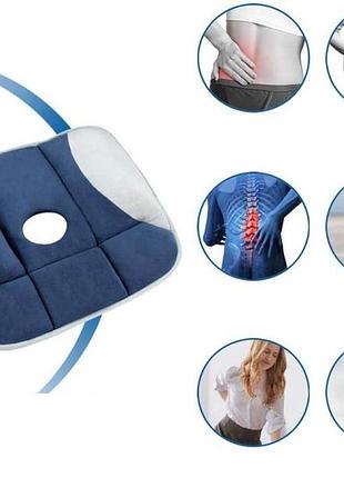 Ортопедична подушка для сидіння wow pure posture memory foam сидіння ортопедичне на стілець / автокрісло для розвантаження хребта