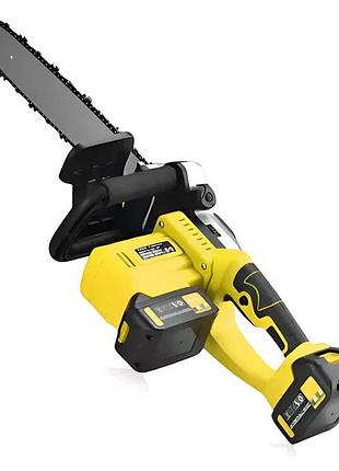 Акумуляторна ланцюгова пила electric saw 16" з 2 акумуляторами жовта