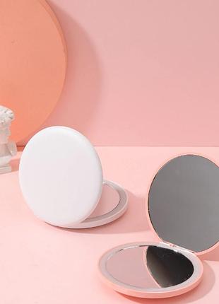 Кишенькове кругле дзеркало для макіяжу з led підсвічуванням pocket mirror usb
