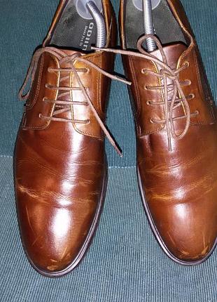 Odiin -данія  (shoes for us)- коричневі-віскі  шкіряні туфлі   45 розмір (30,2 см)