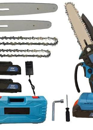 Акумуляторна ланцюгова пилка з 2 шинами chain saw 6 та 8 • потужна міні-пила для дому та саду