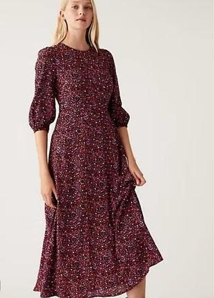 Плаття міді з рукавом вискоза marks spencer