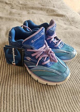 Новые кроссовки champion голубые с блестками