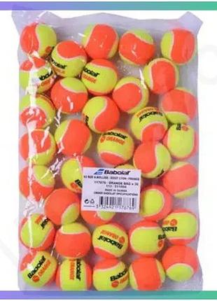 Мячи для тенниса babolat orange 36 мячей для детей с низким отскоком для юниоров 7-11 лет sku_511004-113