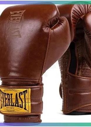 Боксерские перчатки everlast 1910 classic training glove коричневые 14 унций для тренировок унисекс sku_p00002502