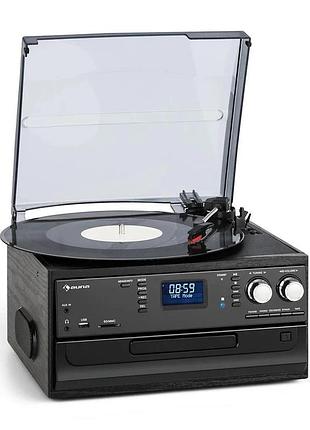 Музыкальный центр с виниловым проигрывателем auna oakland dab/fm/bt/cd