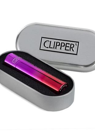 Clipper metal pink gradient глянець запальничка