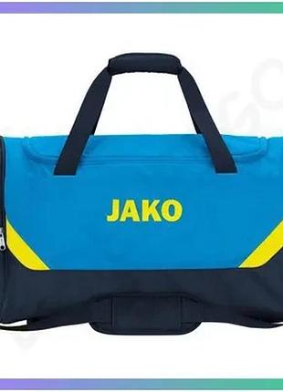 Спортивная сумка jako iconic 28l синяя голубая желтая для тренировок и фитнеса 45x24x26 см sku_1924-444
