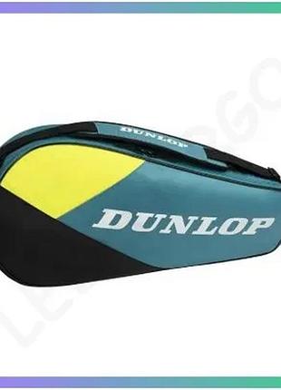 Чохол dunlop tac sx club 3 для ракеток бірюзовий/чорний/жовтий унісекс сумка для тенісних ракеток sku_10364028