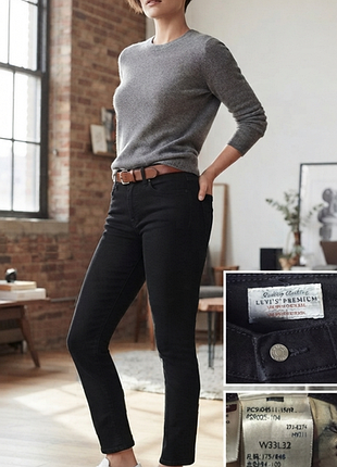 Джинси levi's premium класичного крою з еластичного деніму модель levi's 511 slim fit з розміром талії 33 та довжиною 32