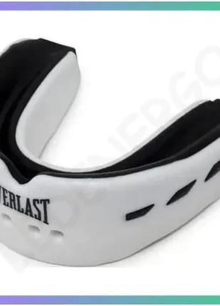 Капа для боксу everlast evershield double mouth guard двошарова біла чорна унісекс для захисту рота sku_p00003602
