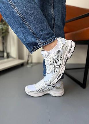 Asics gel-nyc white grey кроссовки