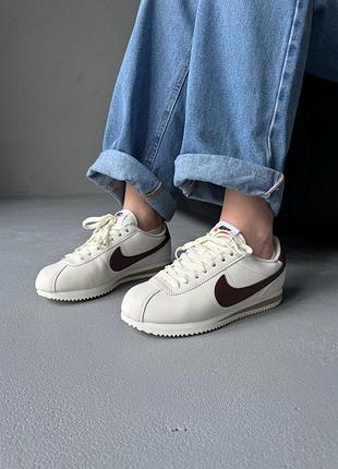 Кросівки жіночі nike cortez beige/brown