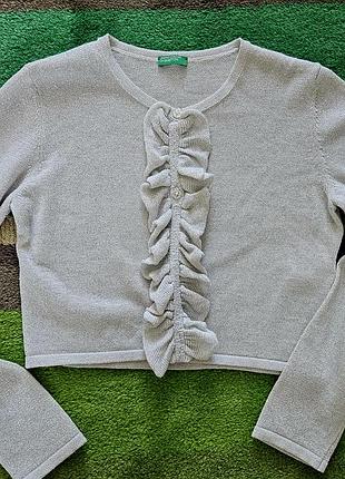 Праздничное брендовое болеро benetton xl с люрексом