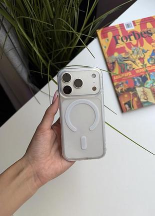 Чохол iphone magsafe прозорий 15 pro max