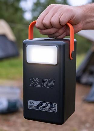 Павербанк айфон hoco (100000 mah/ 65w), бездротовий павербанк, повер банк з ліхтариком, зарядний пристрій павербанк, pig
