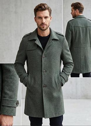 Чоловіче вовняне пальто van kollem (розмір 50/l) — 65% virgin wool