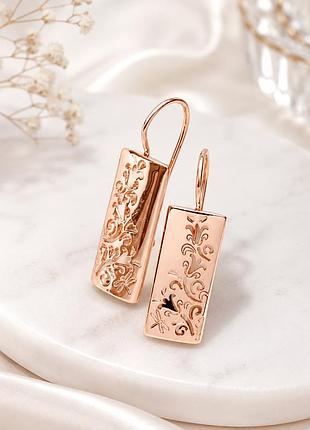 Сережки медзолото fallon jewelry po. 4 см.