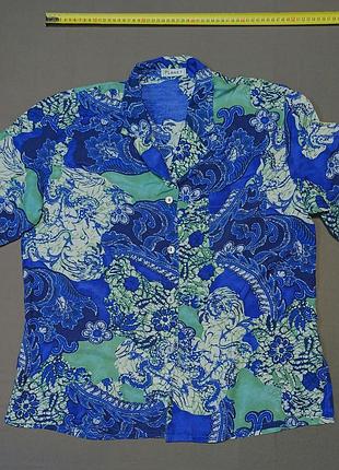 Плечі 49 см  planet  made in uk size 16 жіноча в квіти гавайка  100% viscose