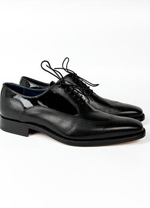 Туфлі чоловічі barker harding black calf-patent, uk 11 eu 45