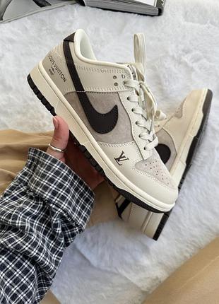 Кросівки жіночі nike sb dunk low x louis vuitton grey/black
