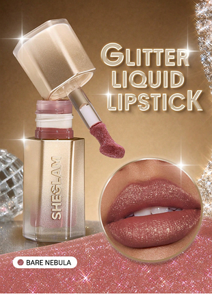 Рідка помада з блискітками sheglam stardust swipe glitter liquid lipstick - 034 bare nebula (6270-034)