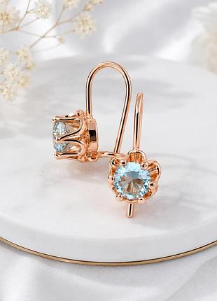 Серьги медзолото fallon jewelry po. 2 см.