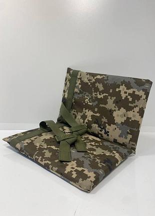 Тактический каремат для сиденья (пиджопник) сложный, на очень надежной системе molle піксель