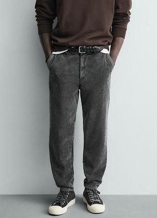 Вельветові джинси carrot fit zara