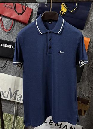 Футболка чоловіча поло ermenegildo zegna original polo shirt синій m