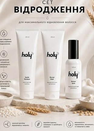 Набор шампунь, маска, спрей «максимальное увлажнение и защита» holy