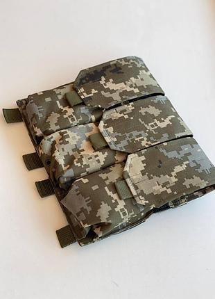 Підсумок потрійний для магазинів ак закритий з molle на кнопках(мультикам)
