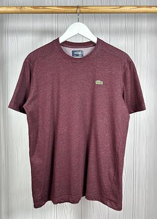 Lacoste sport ultra dry красива бордово меланжева футболка оригінал розмір