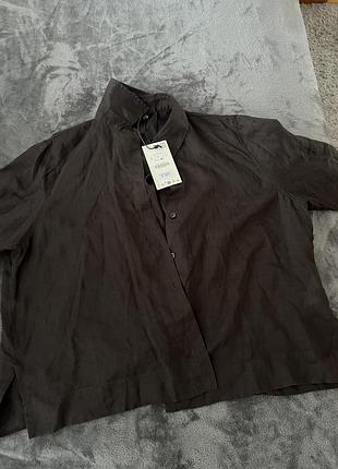 Темно коричнева сорочка zara