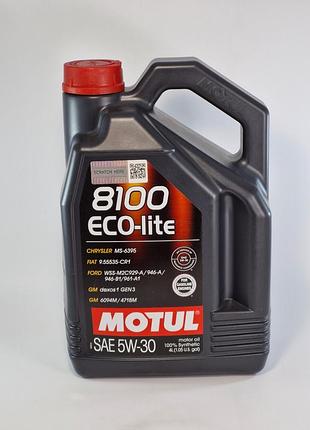 Масло моторное motul 8100 eco-lite 5w30 4l, 108213