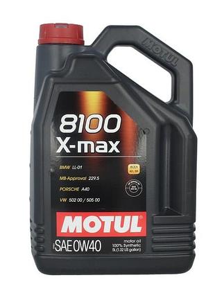 Масло моторне motul 8100 x-max 0w40 5l, 104533