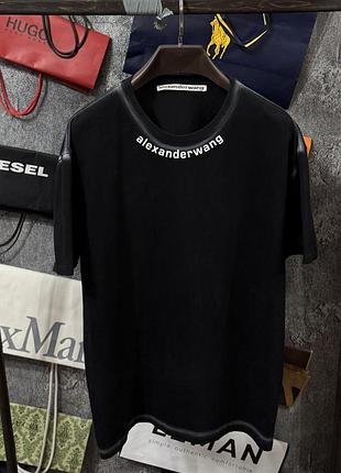 Футболка чоловіча та жіноча alexander wang oversize t-shirt чорний l m