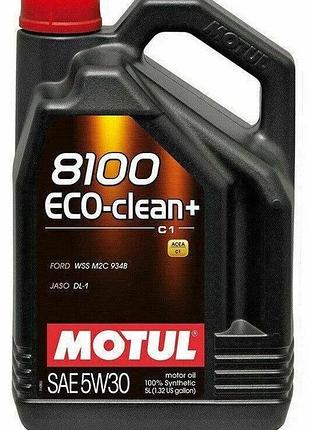 Масло моторное motul 8100 eco-clean+ 5w30 5l, 101584