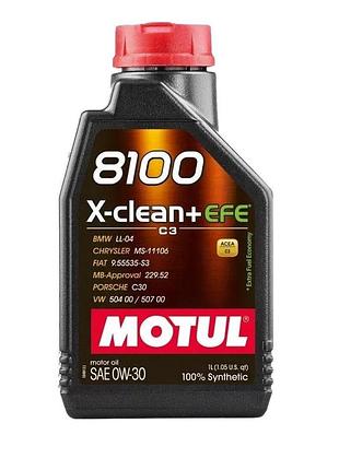 Масло моторне motul 8100 x-clean+ efe 0w30 1l, 853911