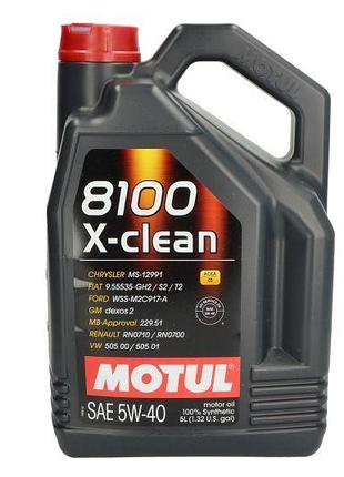 Масло моторне motul 8100 x-clean a3/b4/c3 5w40 5l, 102051