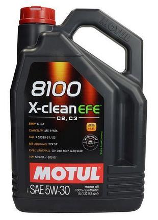 Масло моторное motul 8100 5w30 x-clean efe 5l, 109471