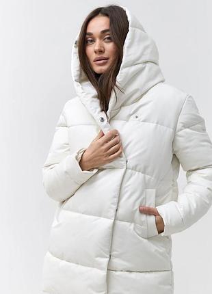 Подовжений білий пуховик wear me.