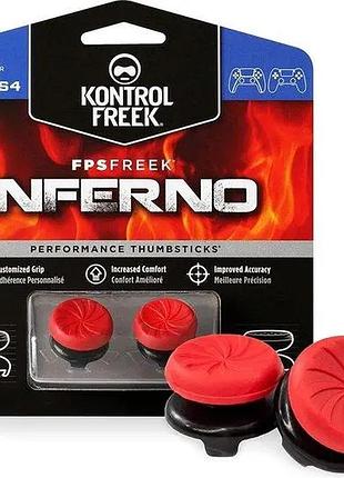 Накладки на стики kontrolfreek fps freek inferno для ps5 dualsense и ps4 dualshock 4, high-rise + mid-rise